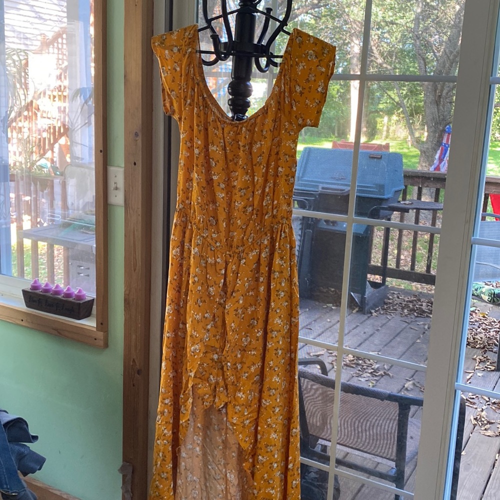 Belle Tweed Mustard Floral Jumpsuit XL
